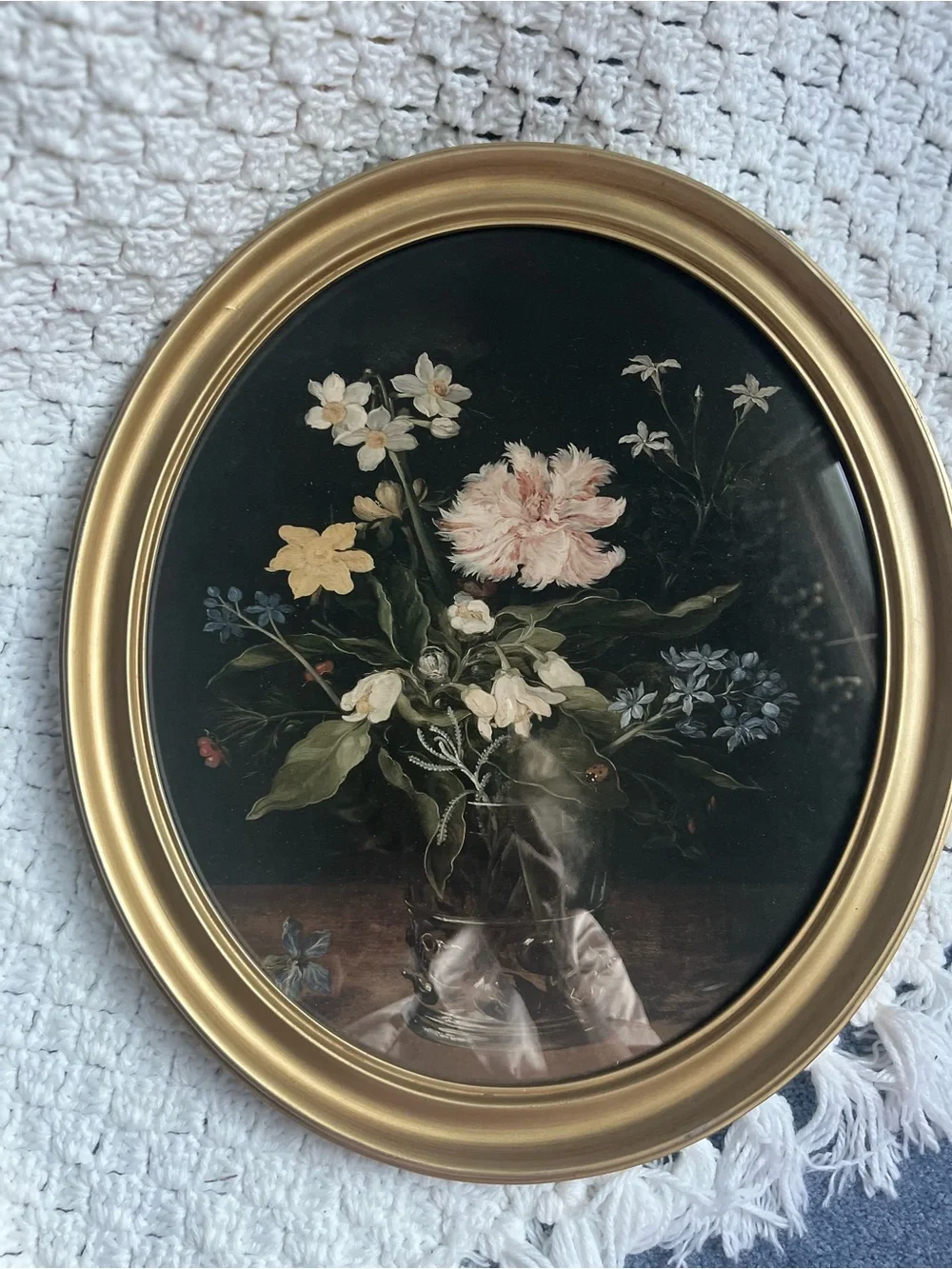 Gold Oval Floral Wall Art - Classic Home Accent